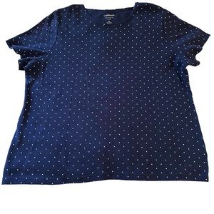 Croft & Barrow Short Sleeve The Classic Tee in Polka Dot Print Size 1X